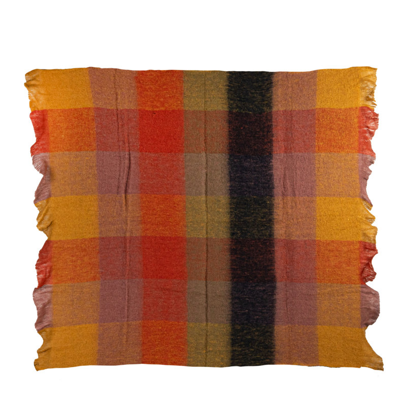 Creative Co-Op Patterned Wool Ruffled Throw Blanket & Reviews | Wayfair